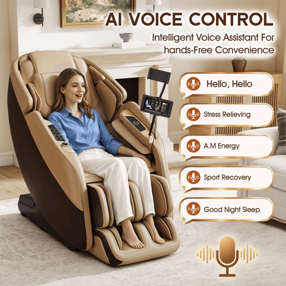 Smart 3D Zero Gravity Massage Chair-4D Massage Roller-Brown