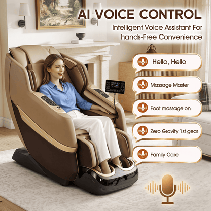 Smart 3D Zero Gravity Massage Chair-3D Massage Roller-Brown