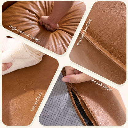 Amerlife Oversized Bean Bag Lounge Chair-Brown Pu