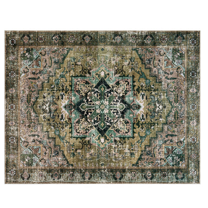 Machine Washable Vintage Area Rug - 9'12'Green