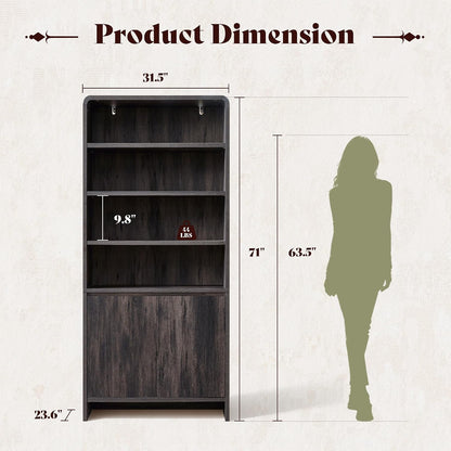 Arcova 71" Tall Bookshelf Amerlife Black