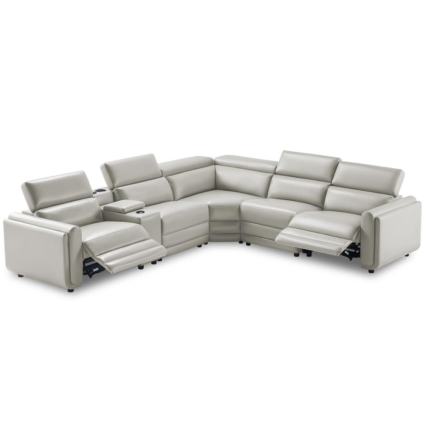 Vesper Dual Power Electric Reclining Sofa  Light Grey