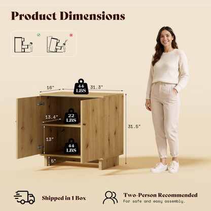 MKG002 Modular Storage Cabinet-1pc-F-oak