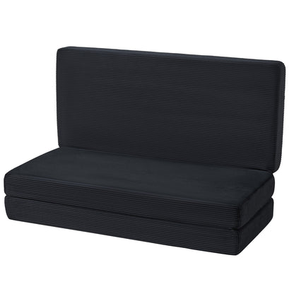 Fold 6-Inch Tri-Fold Folding Mattress-Queen-Black