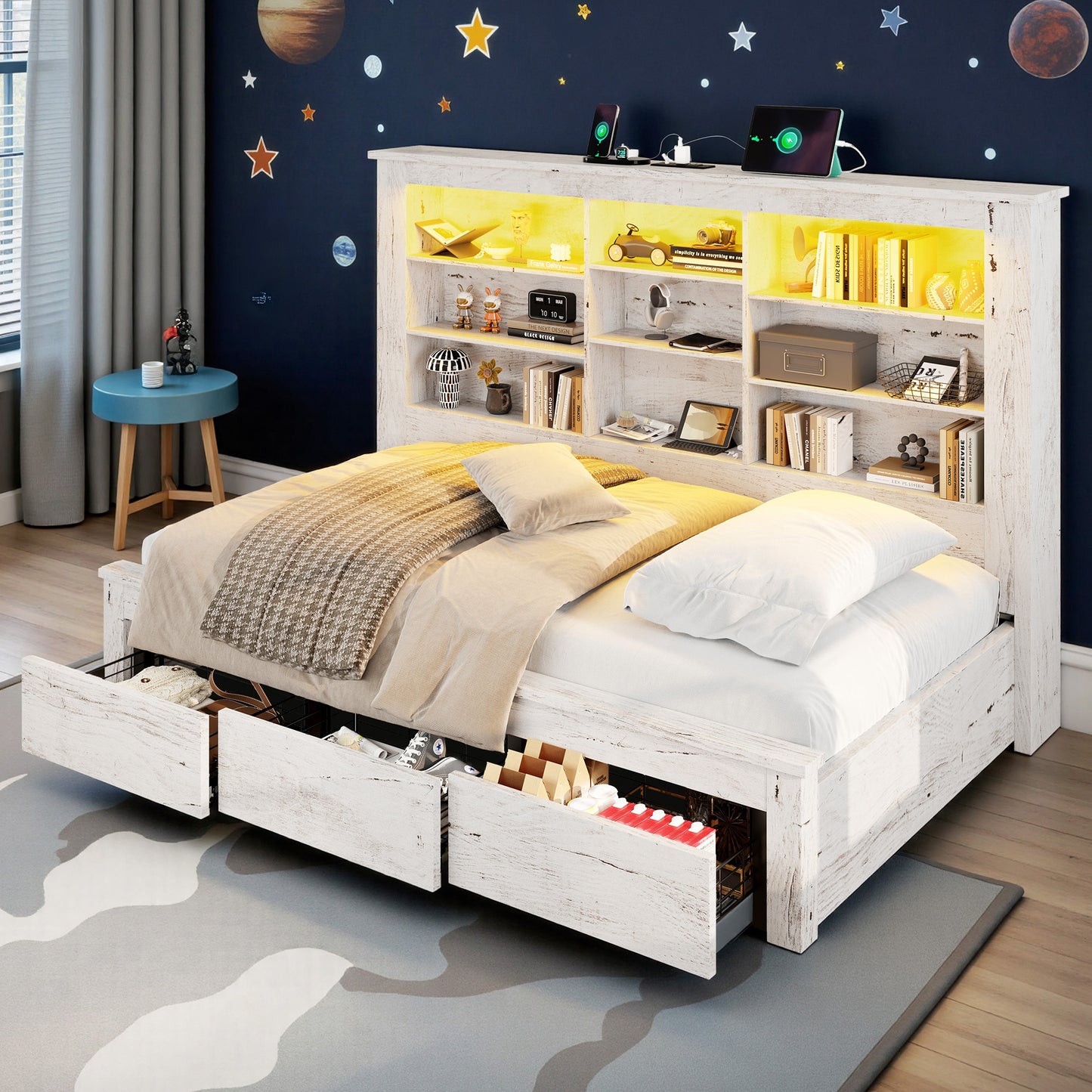 Beam Bed Frame Amerlife Twin / White