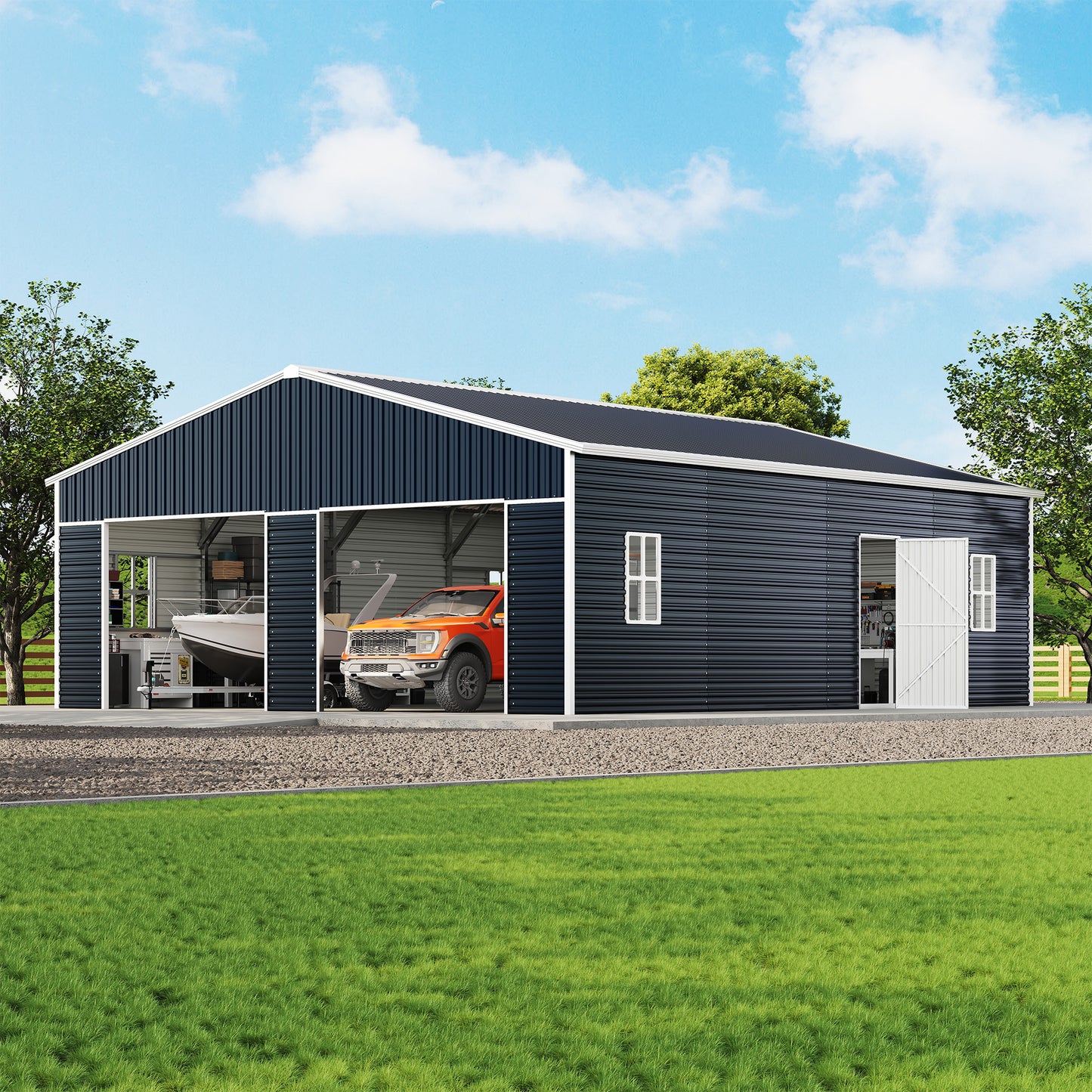 Extra Large Outdoor Metal Garage Shed Amerlife 25x30x11.5 FT 