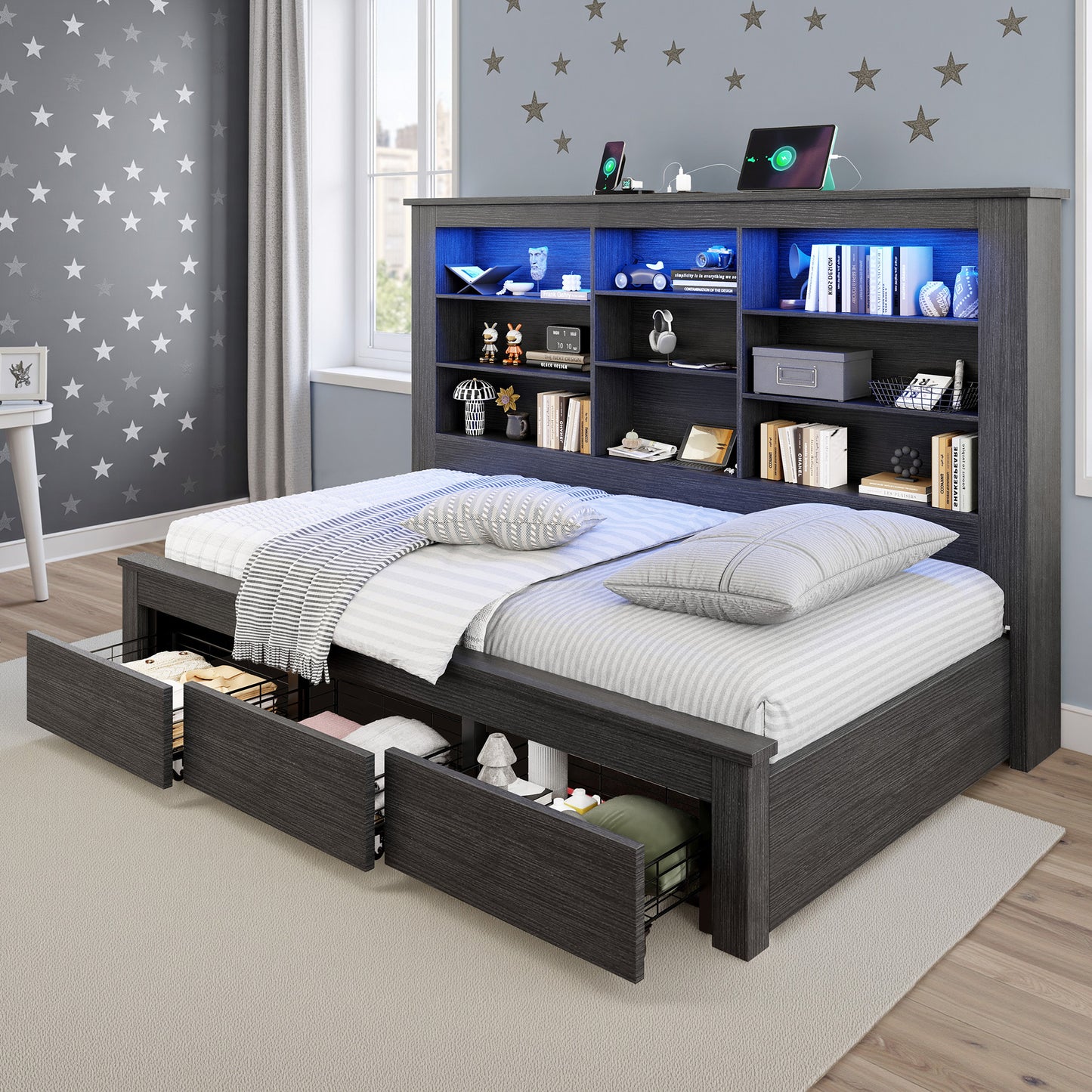 Beam Bed Frame Amerlife Twin / Black