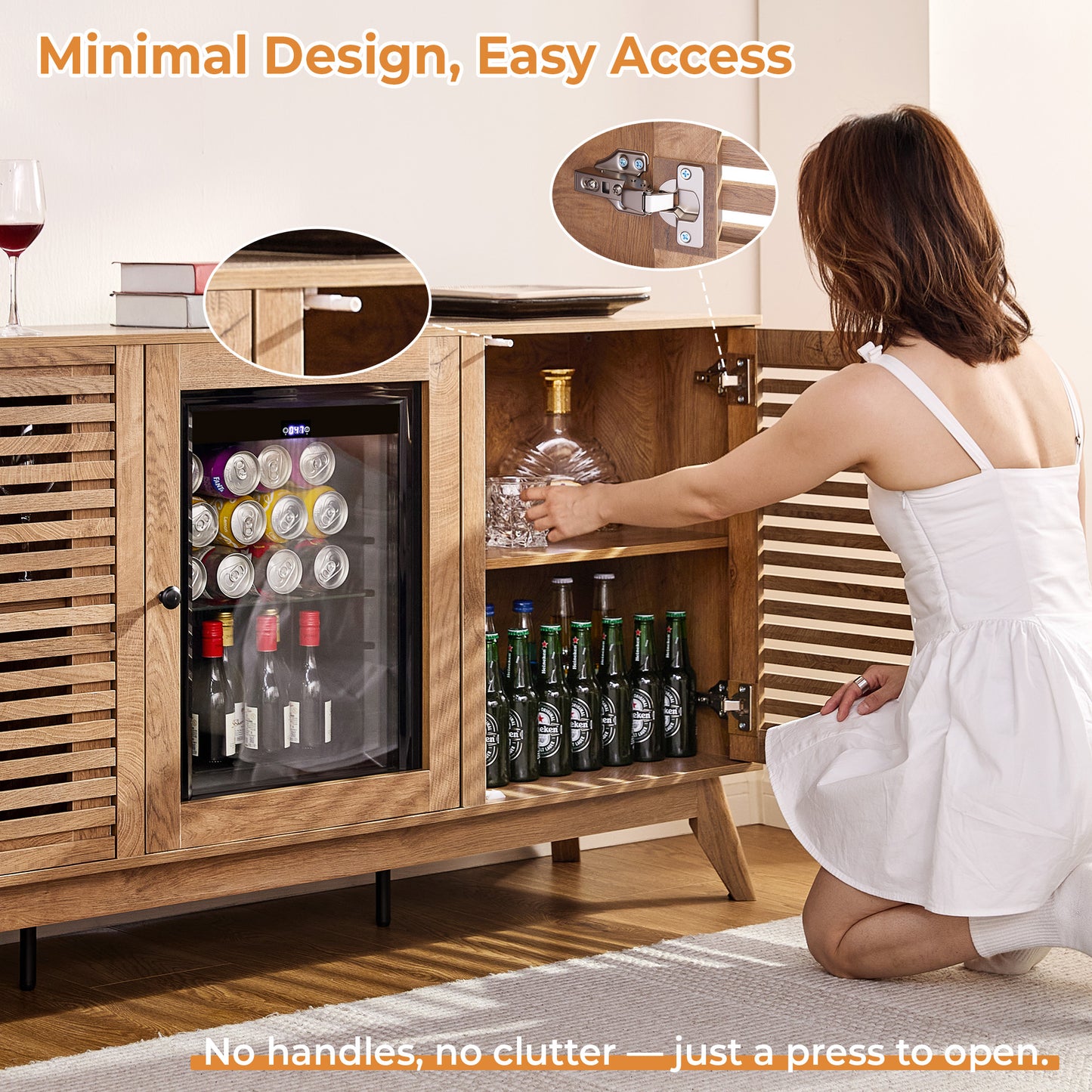 Grill Coffee Bar Cabinet - Brown