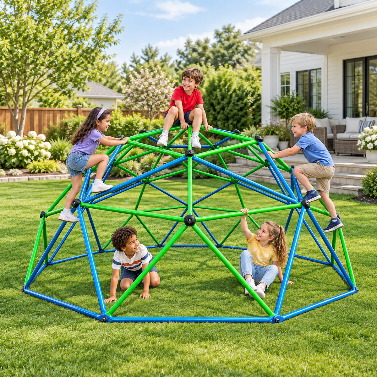 Outdoor Geometric Kids Jungle Gym-14*7 FT