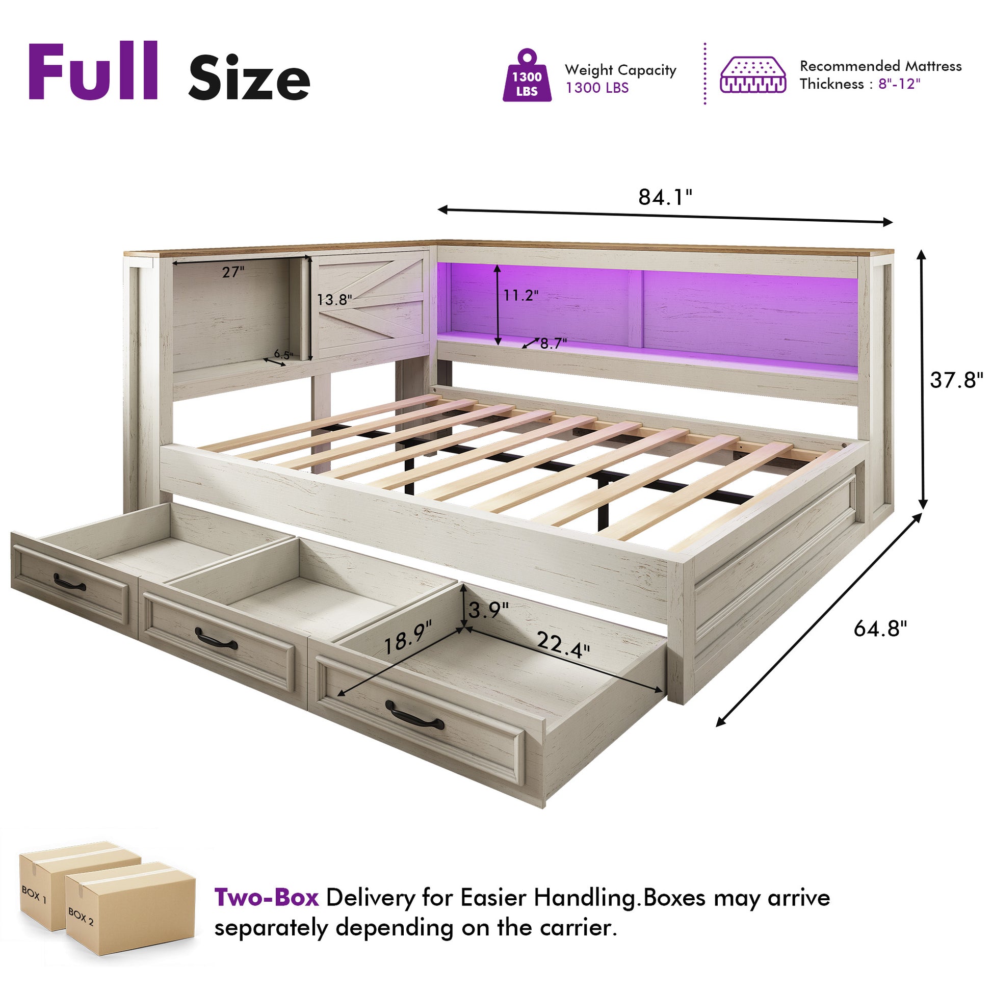 Slide Farmhouse Corner Bed Frame Amerlife 