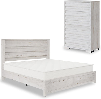 Sequoia Bedroom Set with Fluted Headboard-F-Distressed White