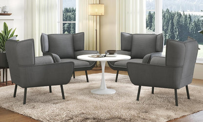 Accent Wingback Corduroy Chair of 4 - gray