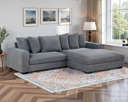 Oversized L-Shaped Cloud Sofa-Gray