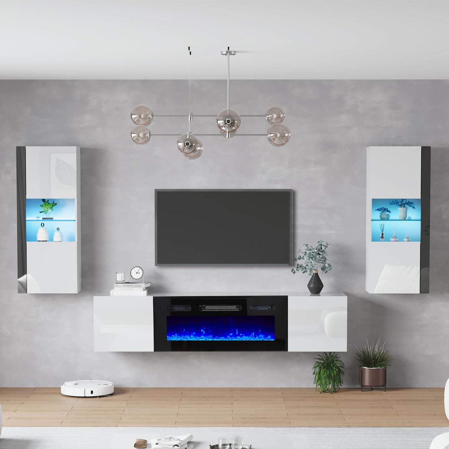 Photon Fireplace Wall Unit 68 " White