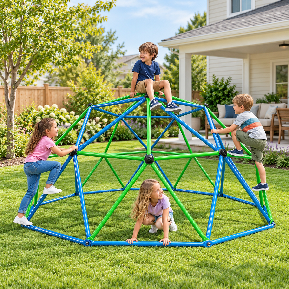 Outdoor Geometric Kids Jungle Gym-12*6 FT