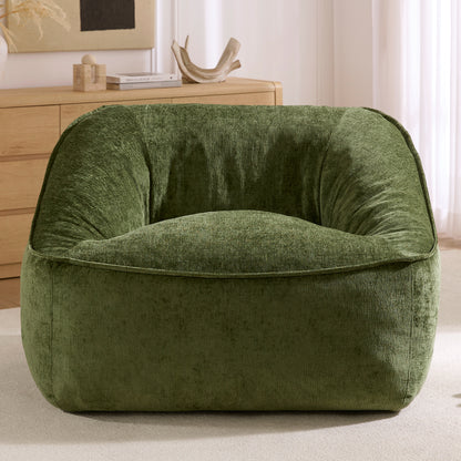 Amerlife Oversized Bean Bag Lounge Chair-Green Chenille