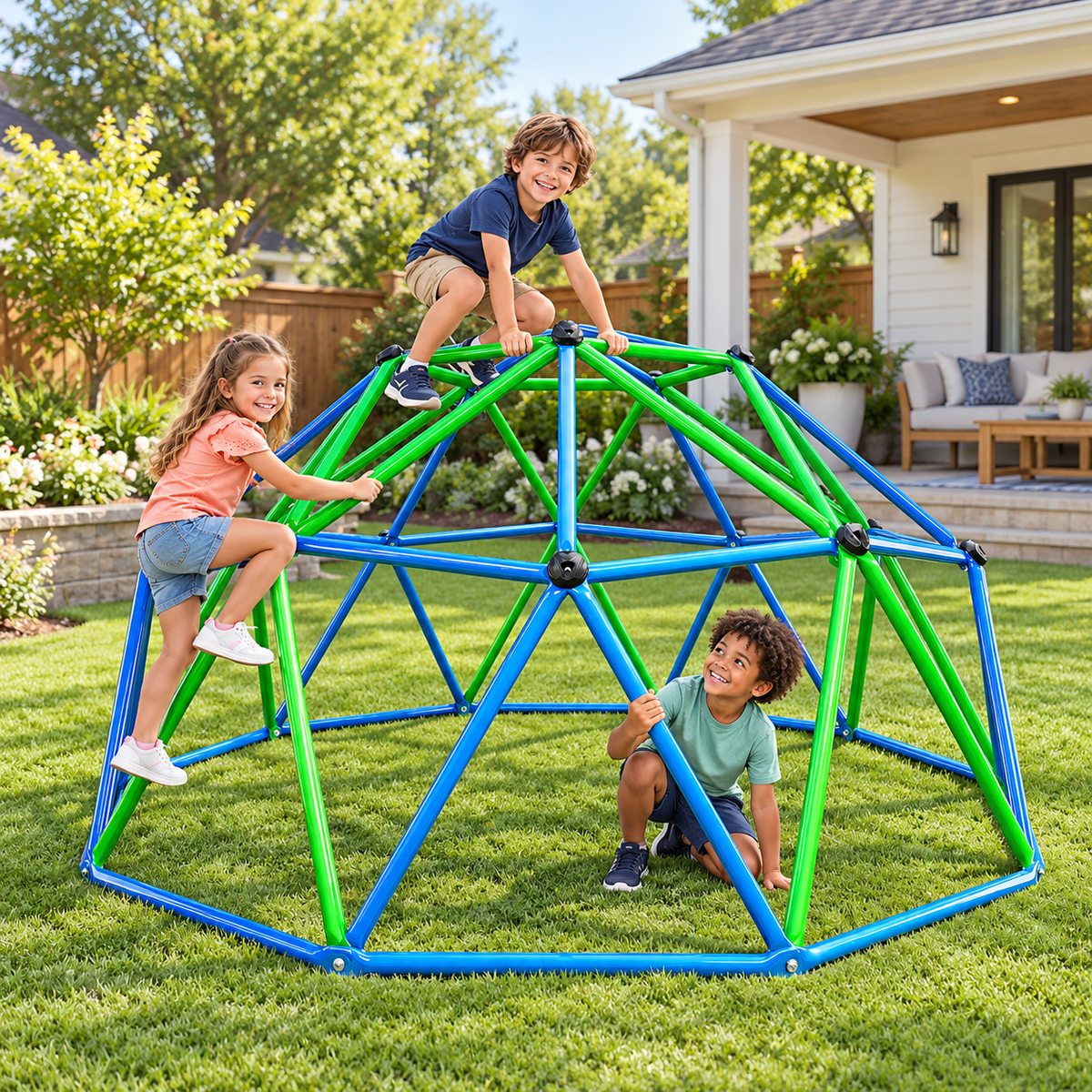 Outdoor Geometric Kids Jungle Gym-10*5 FT