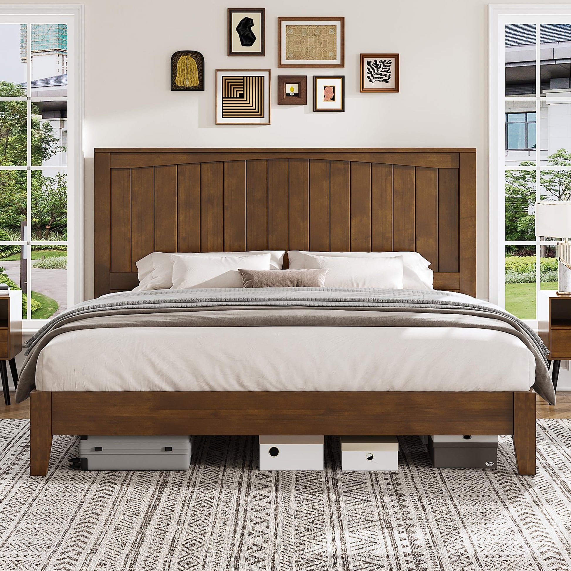 Sanderson Solid Wood Bed Frame Amerlife Full / Brown