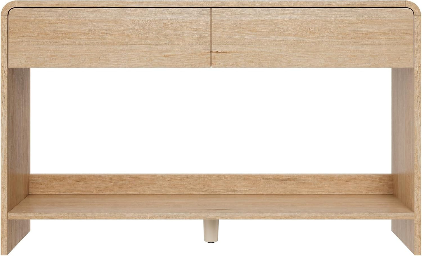 Curvia Wooden Console Table Amerlife Fluted Panel / 45" / Natural Oak