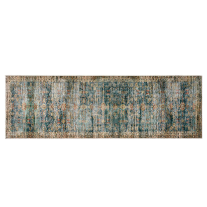 Machine Washable Vintage Area Rug - 3'8'Blue