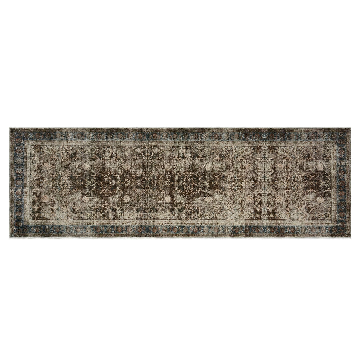 Machine Washable Vintage Area Rug - 3'8'RetroBrown