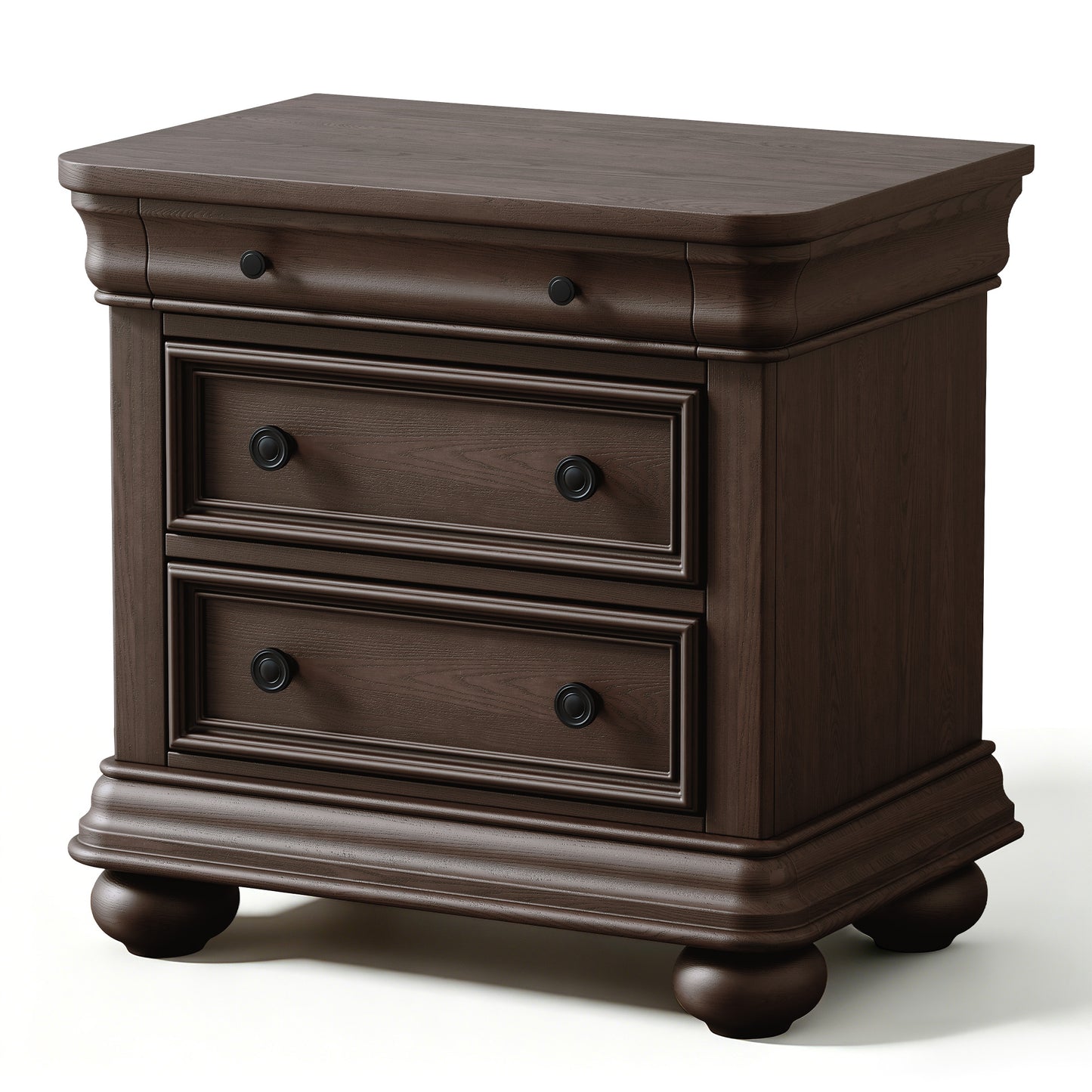 Bun Fully Assembly Wood Nightstand Amerlife Brown / 30" W