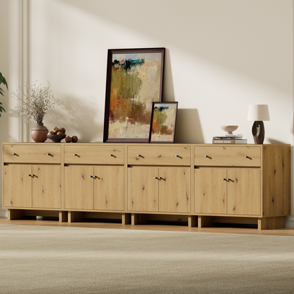 MKG002 Modular Storage Cabinet-4pc-C-oak