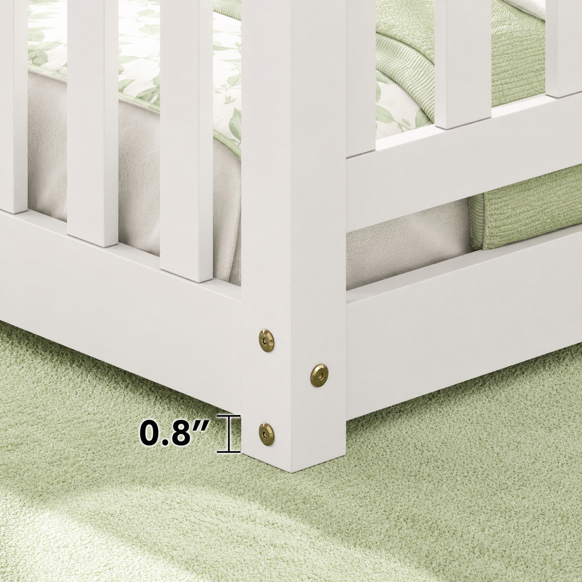 Solid Wood Toddler Floor Bed with Safety Rails