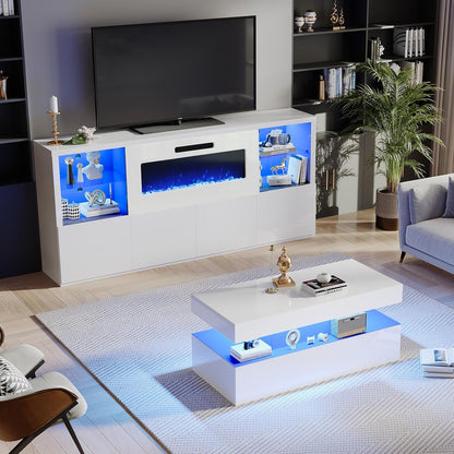 Nebula 3-piece Living Room Set Amerlife 68" / White