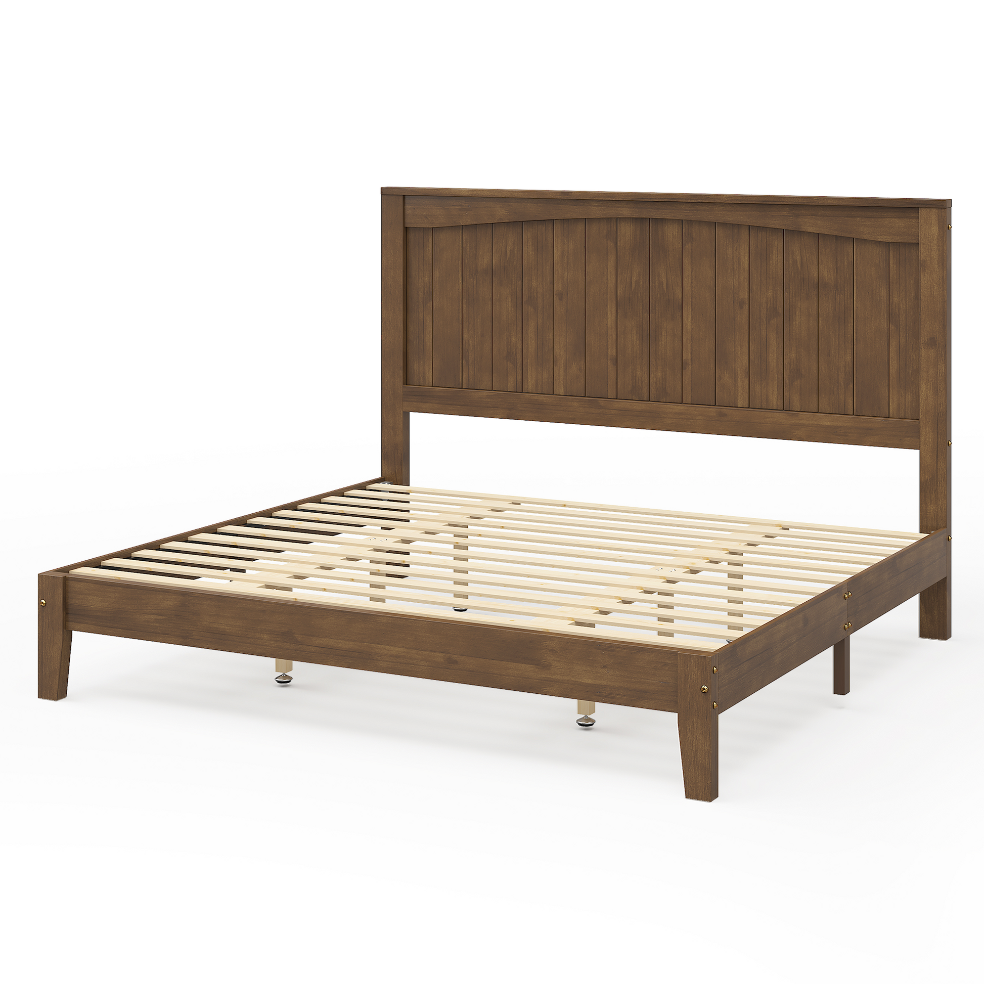 Sanderson Solid Wood Bed Frame Amerlife King / Brown