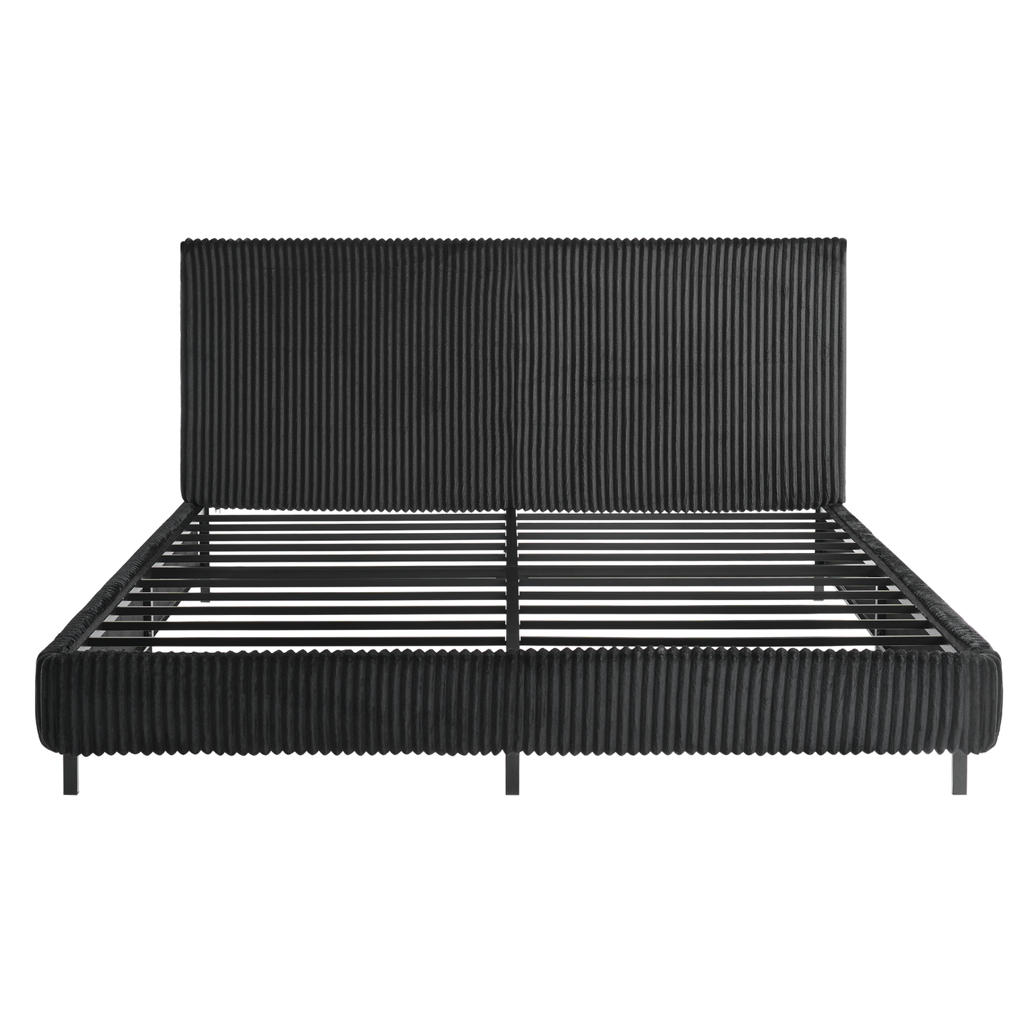 Velmure Corduroy Platform Bed Frame  King / Black