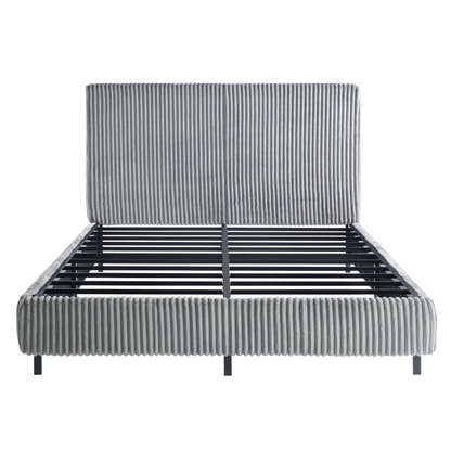 Velmure Corduroy Platform Bed Frame  Queen / Grey
