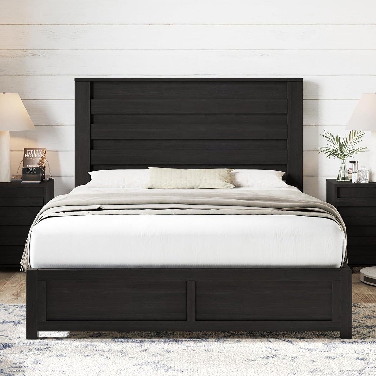Sequoia Bedroom Set with Fluted Headboard-Q-Black