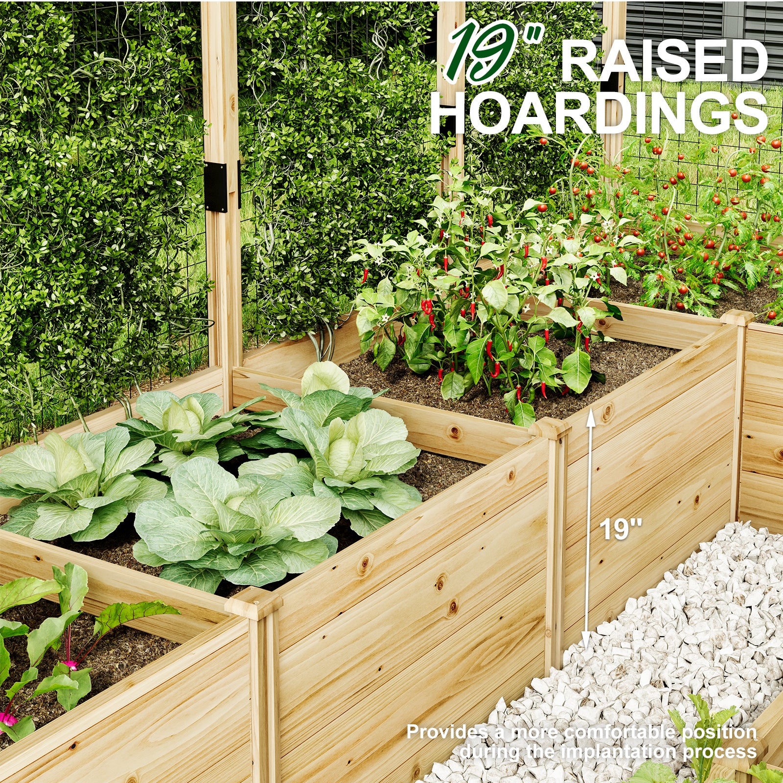 Poppy U-Shaped Fence Raised Bed - 13Grids