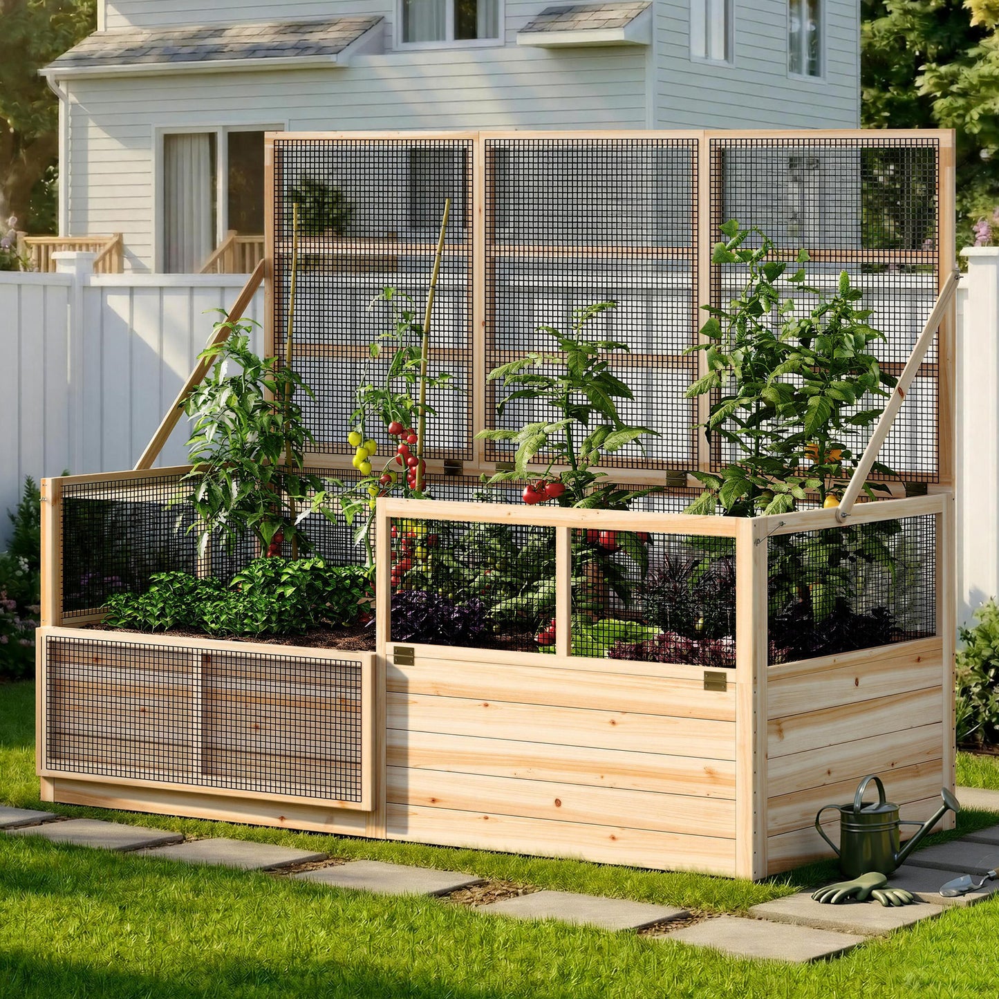 Lid Wood Raised Garden Bed 