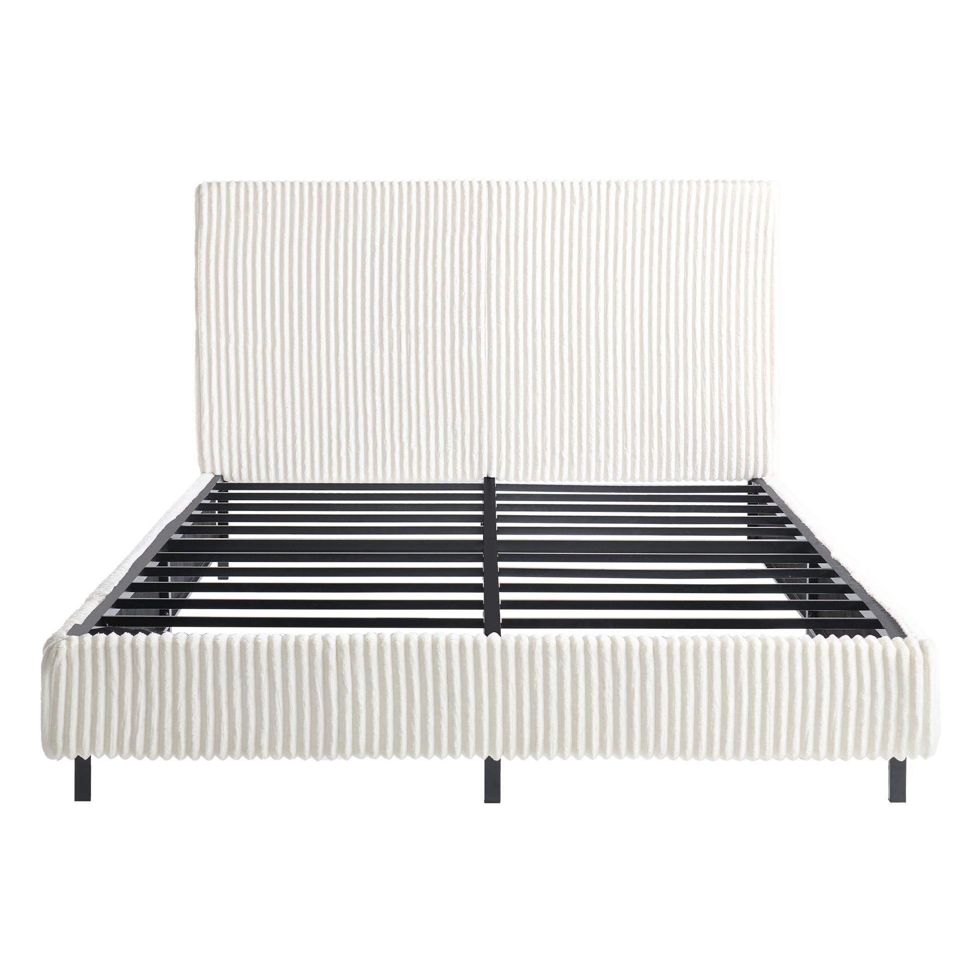 Velmure Corduroy Platform Bed Frame  Full / Cream