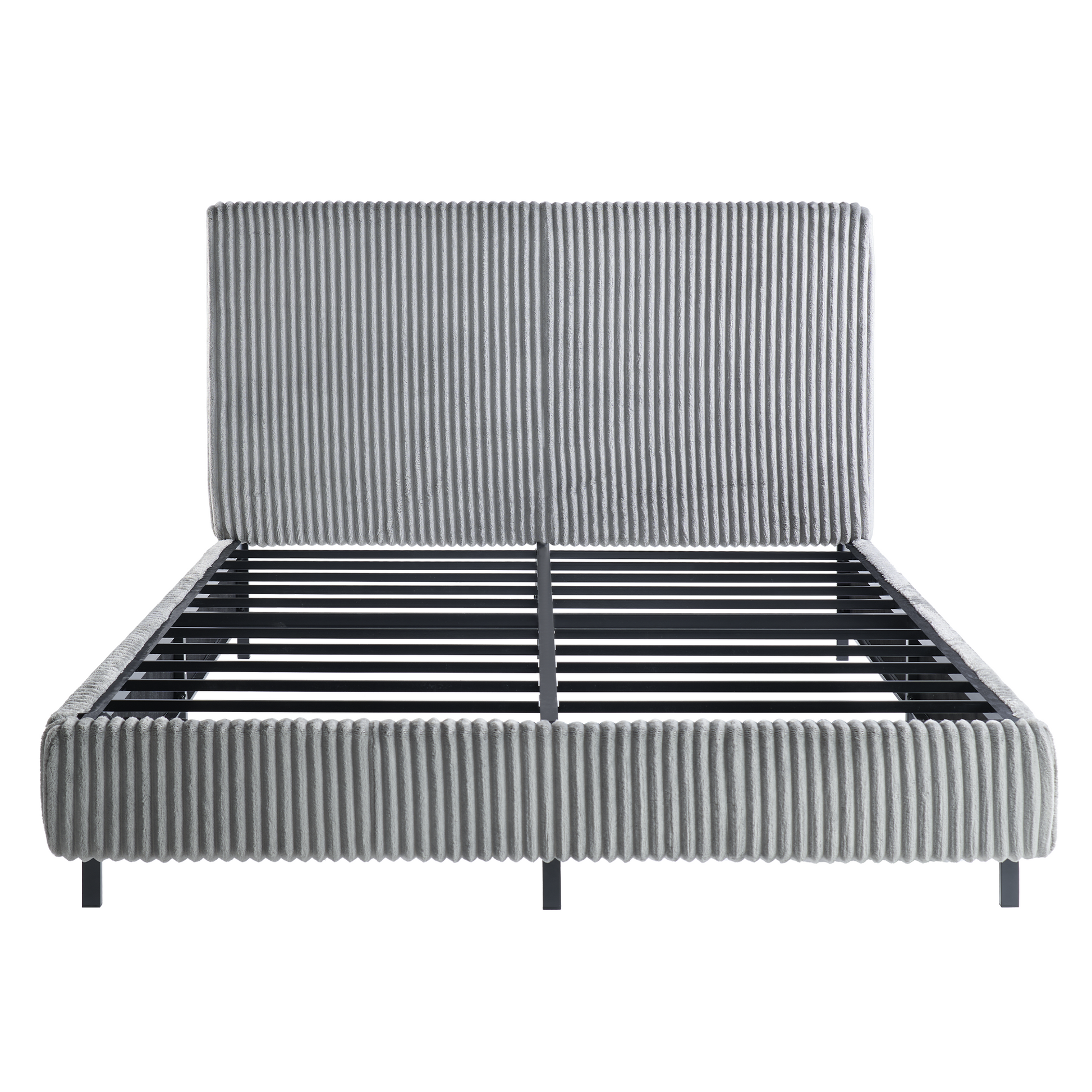 Velmure Corduroy Platform Bed Frame  Full / Grey