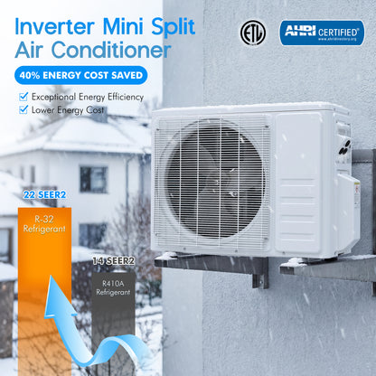 Multi-Zone Ductless Mini Split AC and Heating System (2 & 3 Zone)-3 Zone 28000 BTU (9k+9k+9k)-WIFI