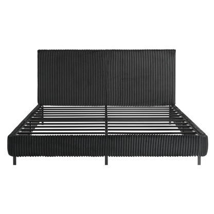 Velmure Corduroy Platform Bed Frame  Full / Black