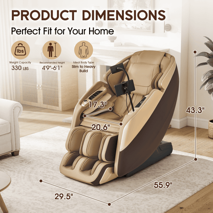 Smart 3D Zero Gravity Massage Chair-4D Massage Roller-Brown