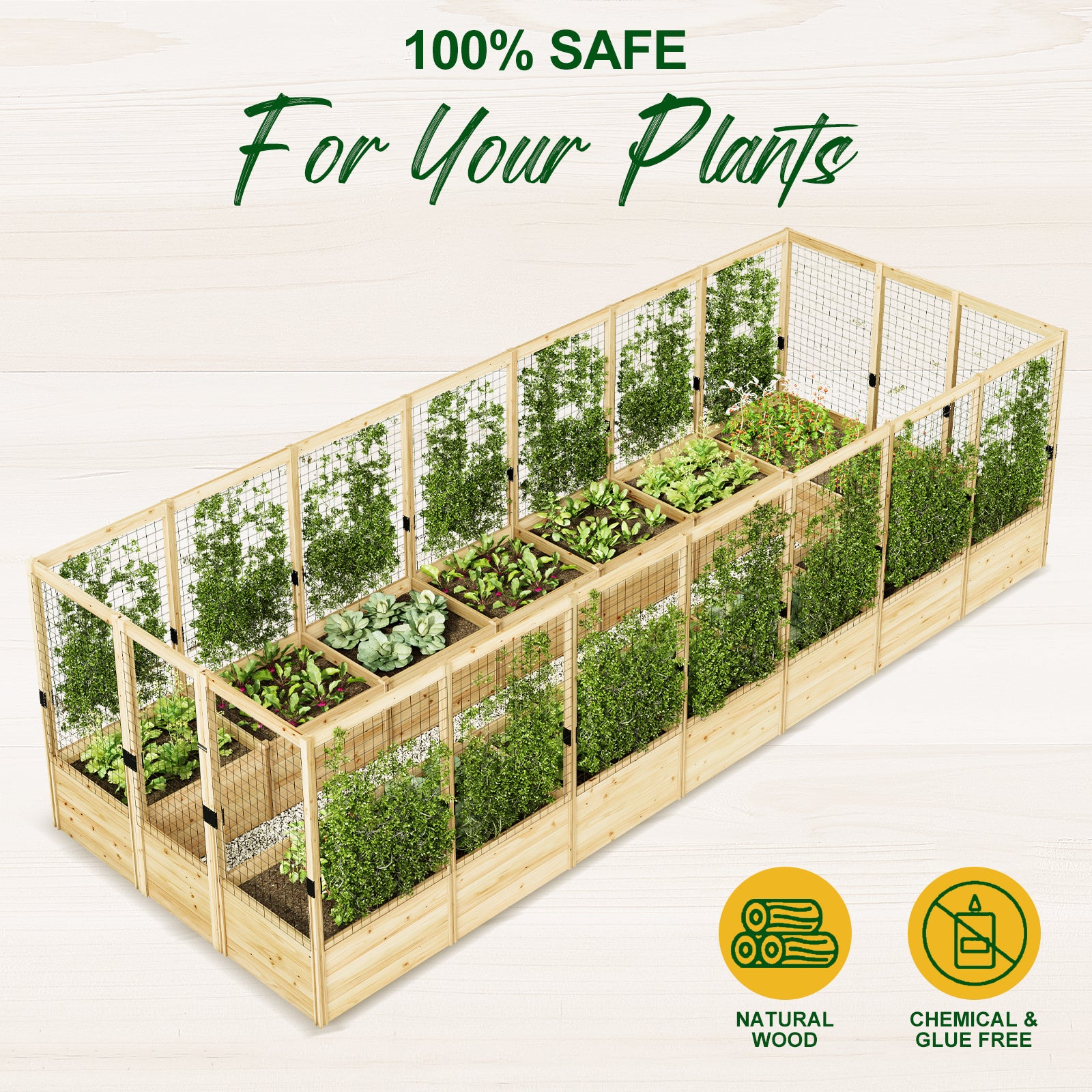 Poppy U-Shaped Fence Raised Bed - 15Grids