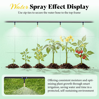 Canopy Large Walk-In Outdoor Greenhouse with Misting System-44x10 FT - Frame NOT Included-Green