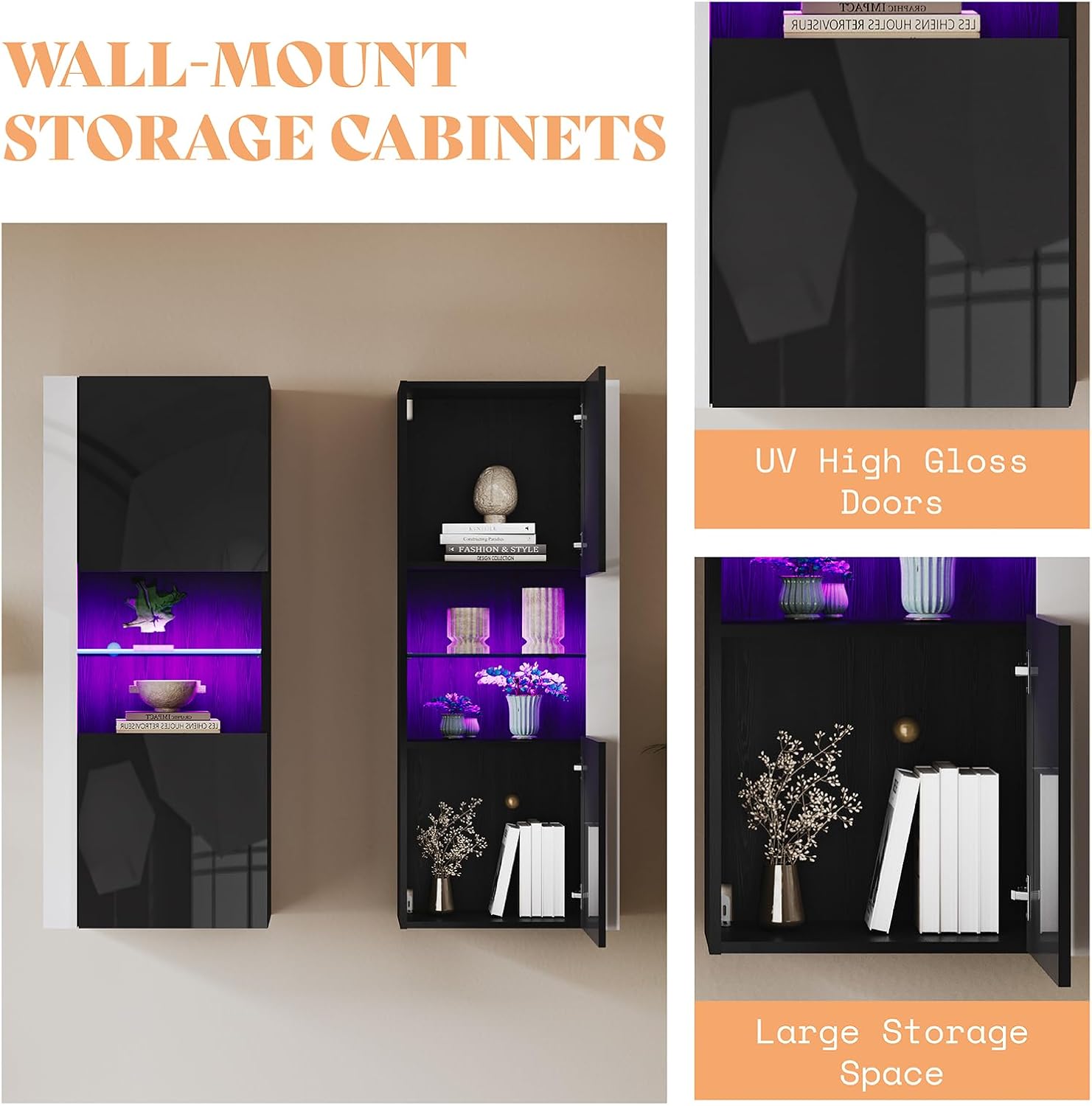 Ion Wall Unit Entertainment Center Set Amerlife 70" / Black
