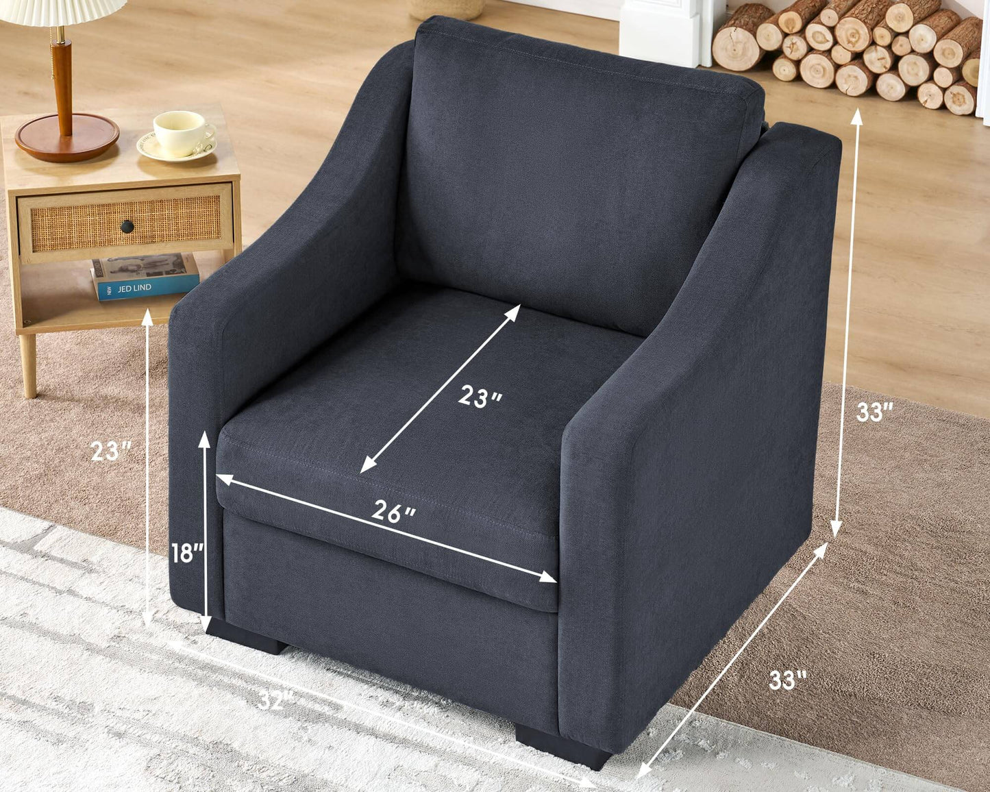 Oma Bridge Water Grey Sofa - 32''Chair