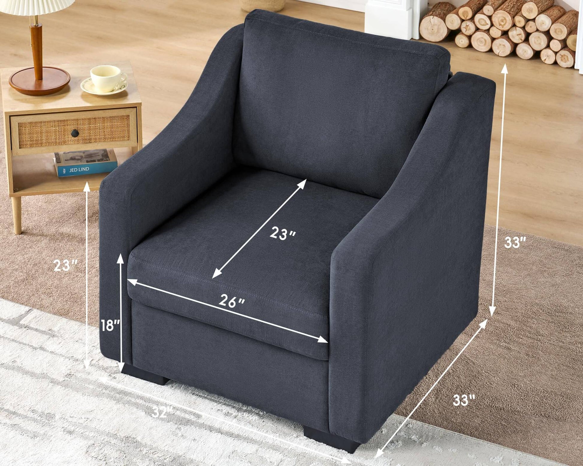 Oma Bridge Water Grey Sofa - 32''Chair