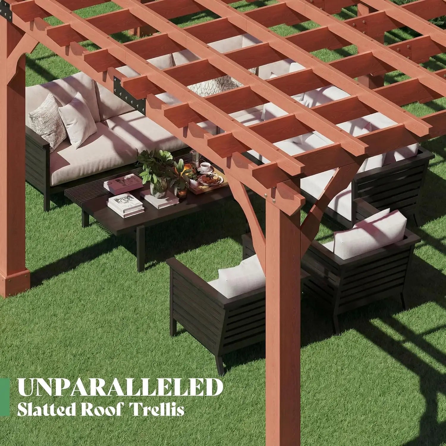 Cedrix Solid Cedar Wood Pergola-12X24
