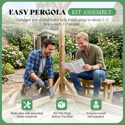 Cedrix Solid Cedar Wood Pergola-12X24