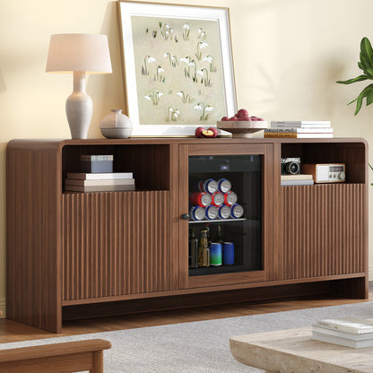 Mold Bar Cabinet with Built-In Fridge  - walnut