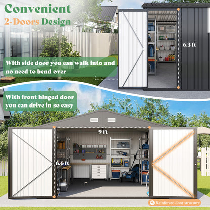 Extra Large Outdoor Metal Garage Shed Amerlife 13x21x8.4 FT 