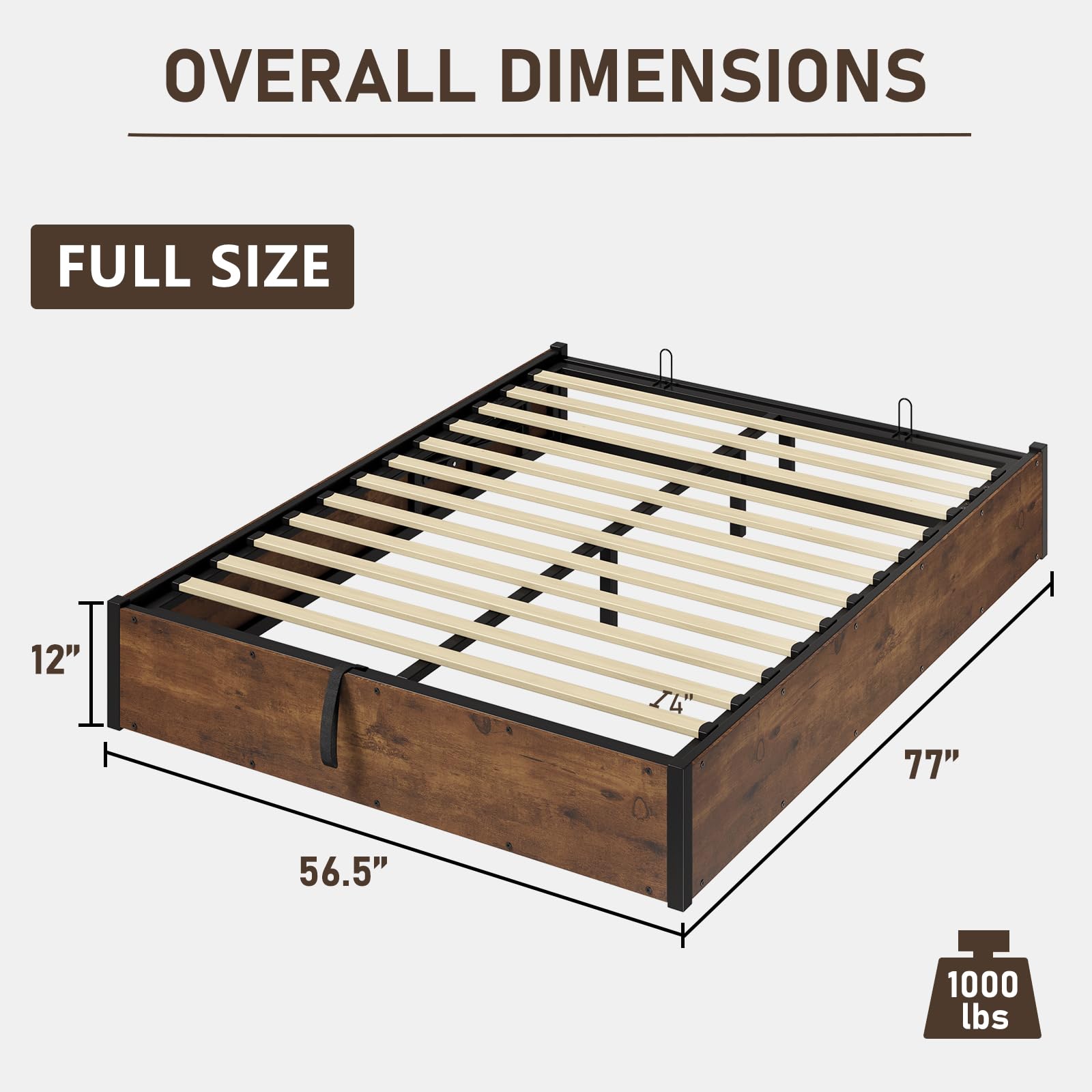 Cody Bedroom Storage Bed Set Full Rustic Brown